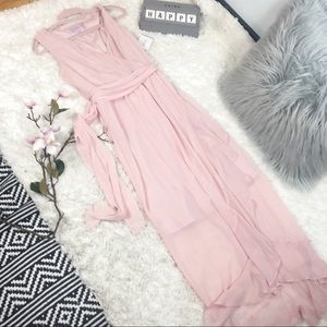 David’s bridal pink sleeveless dress sz 4 chiffon